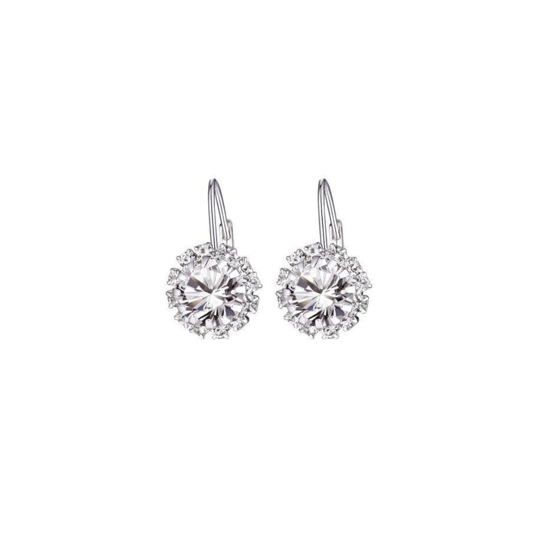 18K White Gold Plated Crystal Earrings