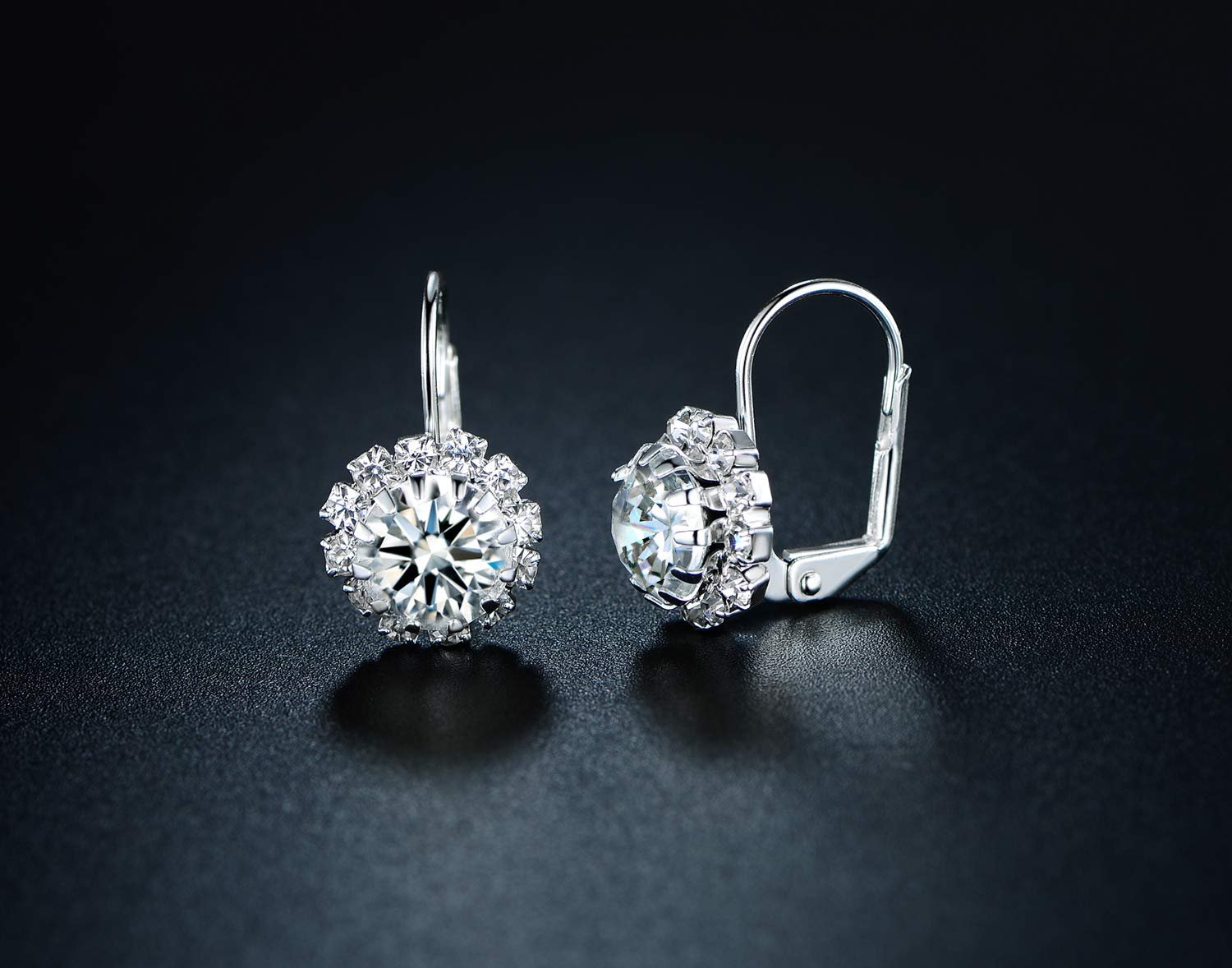 18K White Gold Plated Crystal Earrings