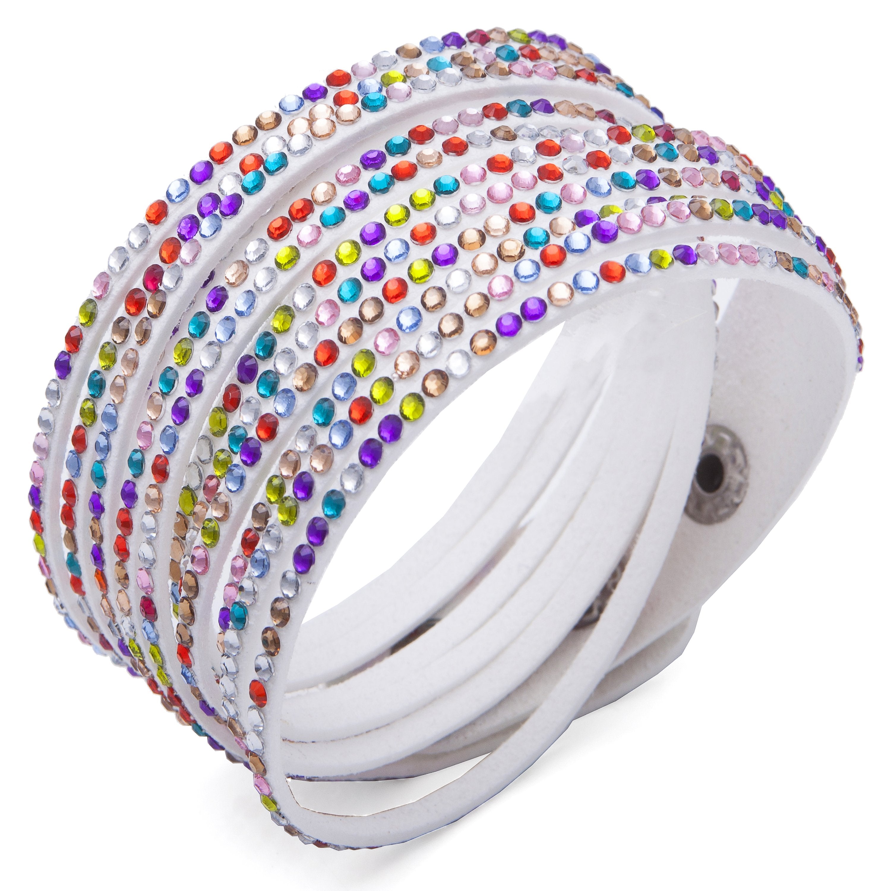 Austrian Crystalized Leather Wrap Bracelet