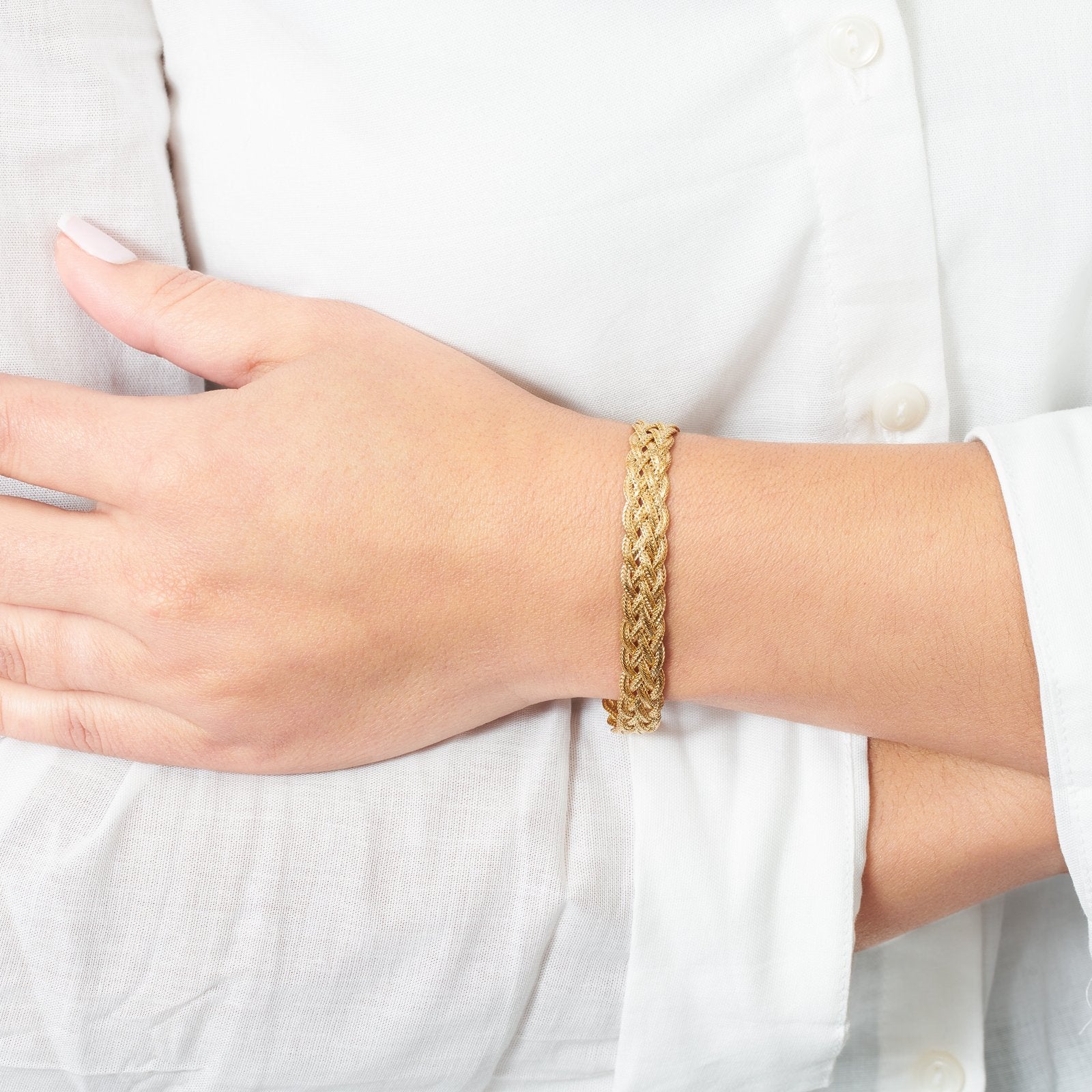 18K Gold Plated Herringbone Bracelet