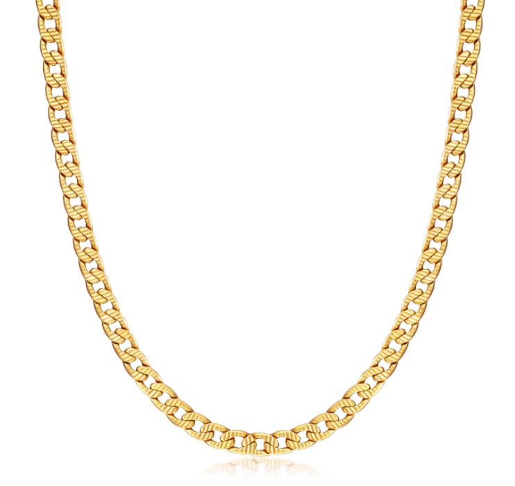 thumbnail image 2 of Alfred & Vincent 6.9mm Cuban Pave Link Necklace – .925 Sterling Silver With 14k Yellow Gold Plate, 24-30" 2 of 4