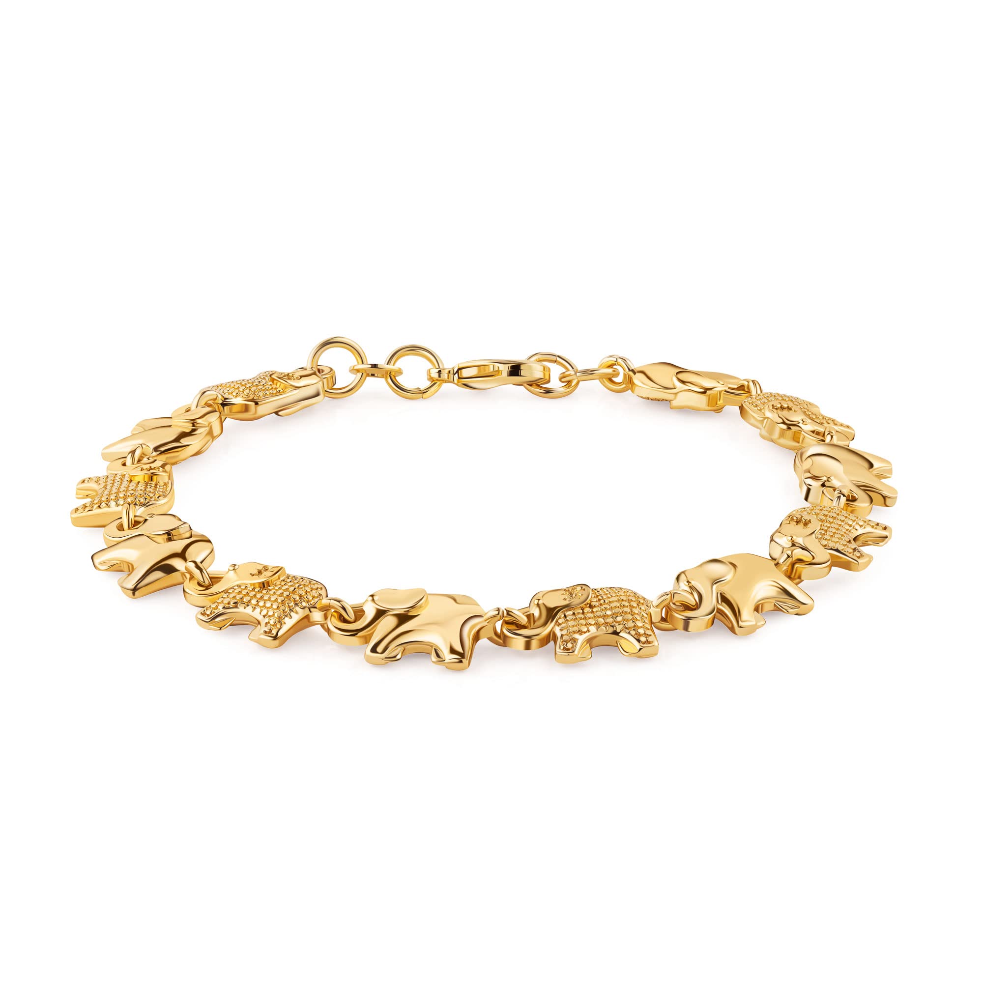 18K Gold Plated Elephant Bracelet For Women
