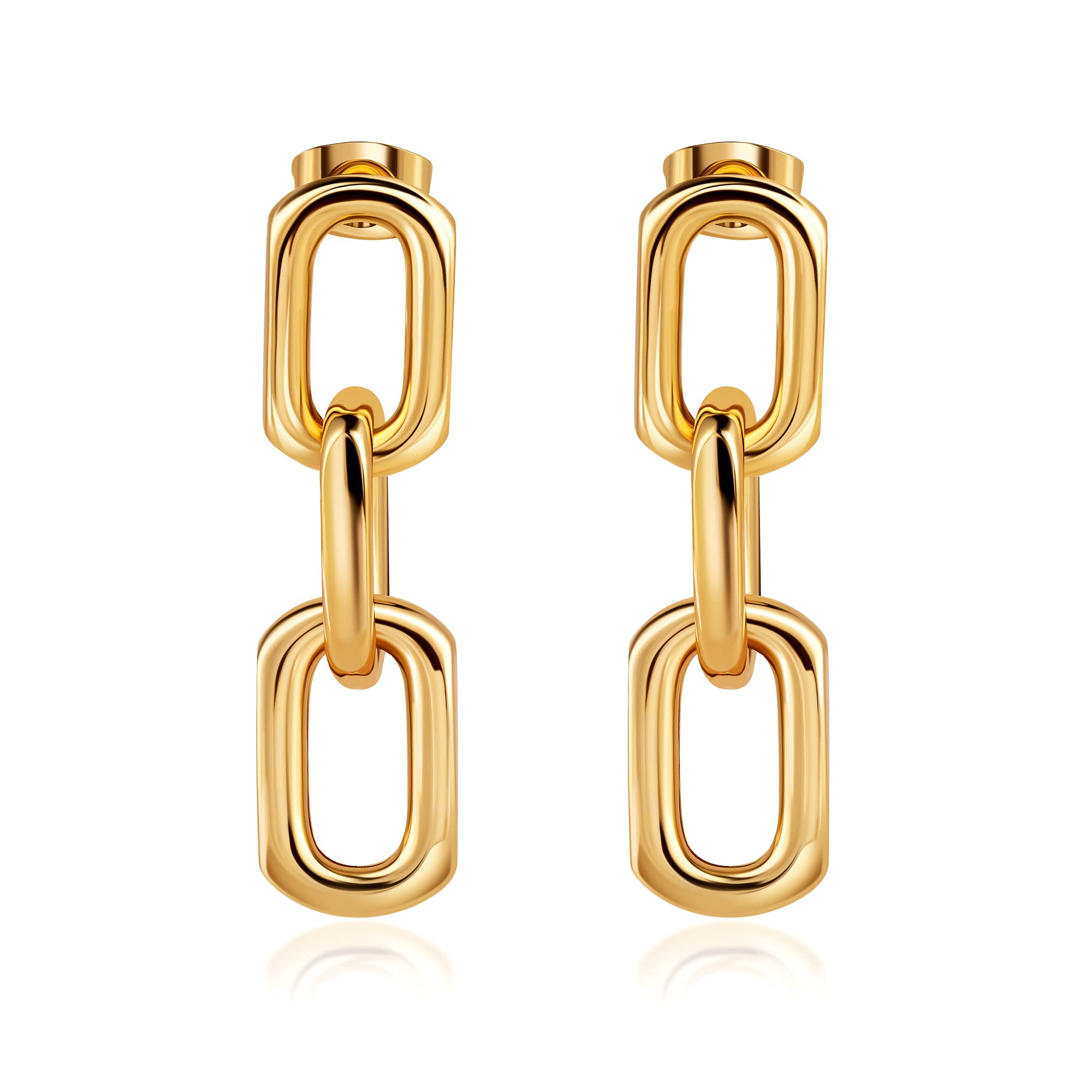 18K Gold Plated Chained Earrings