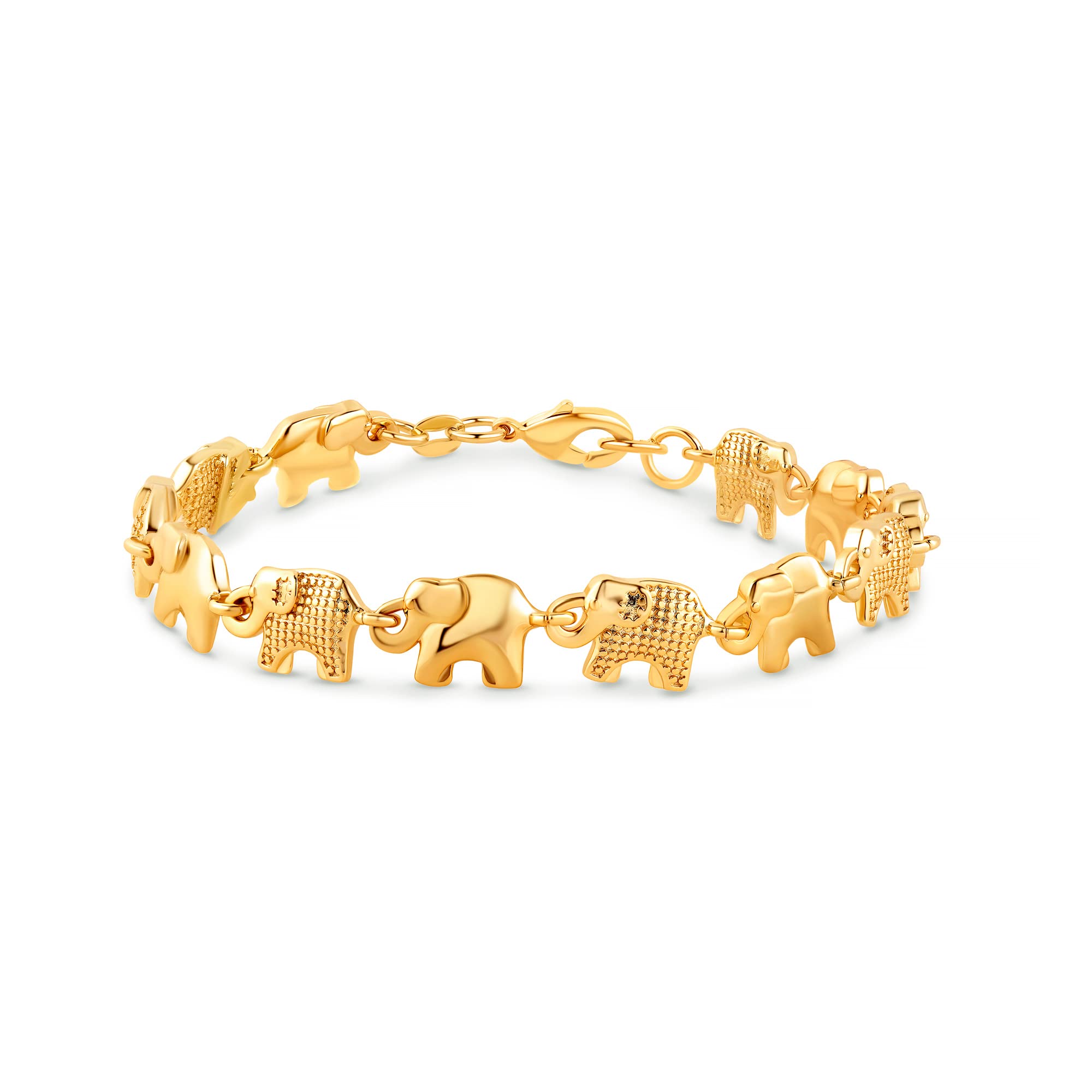 18K Gold Plated Elephant Bracelet For Women