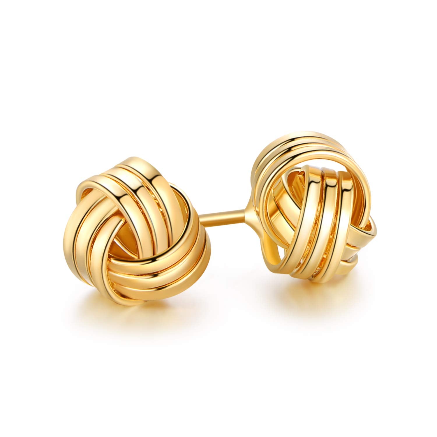 18K Gold Plated Love Knot Stud Earrings