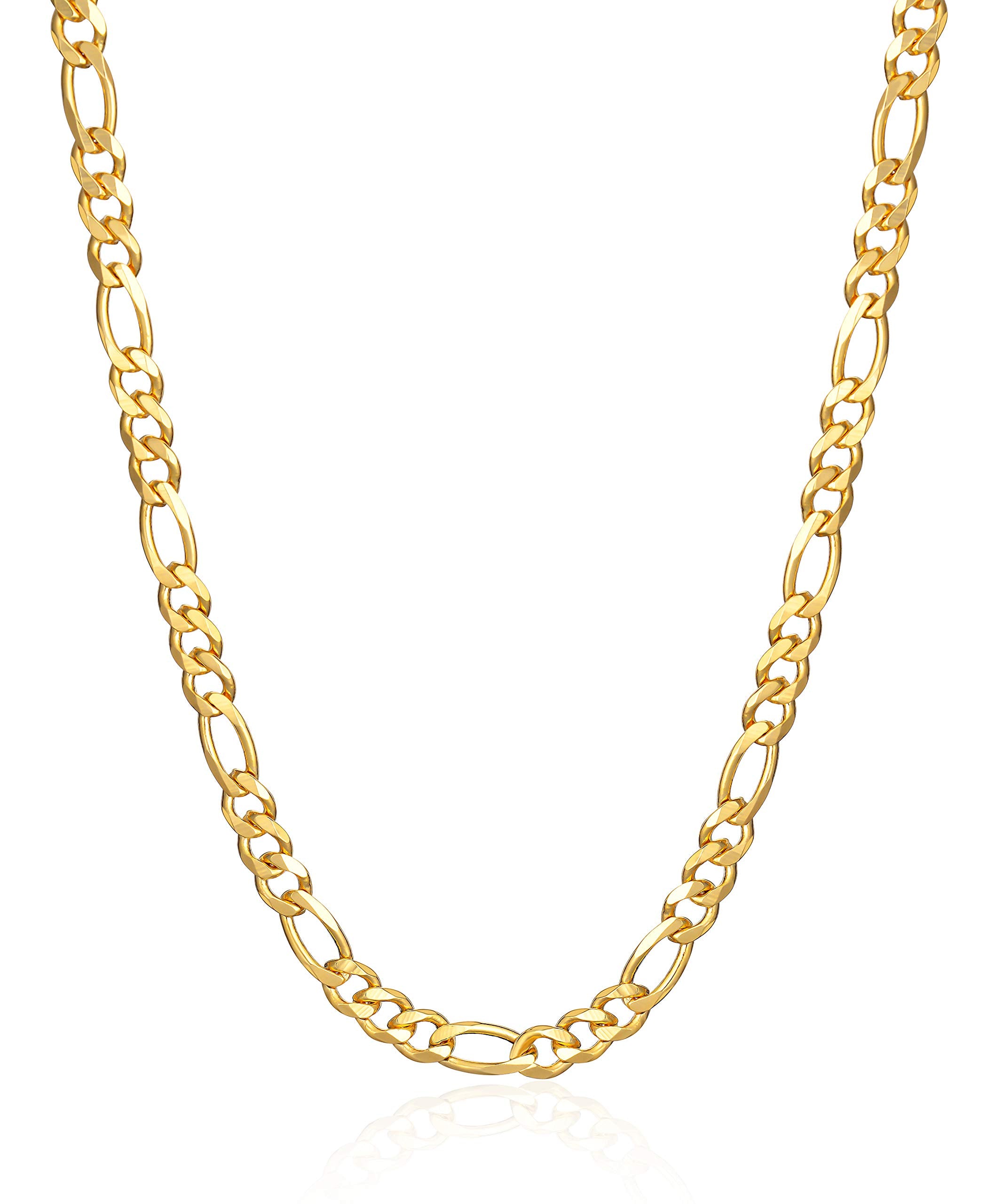 18K Gold Plated 5MM Figaro Necklace