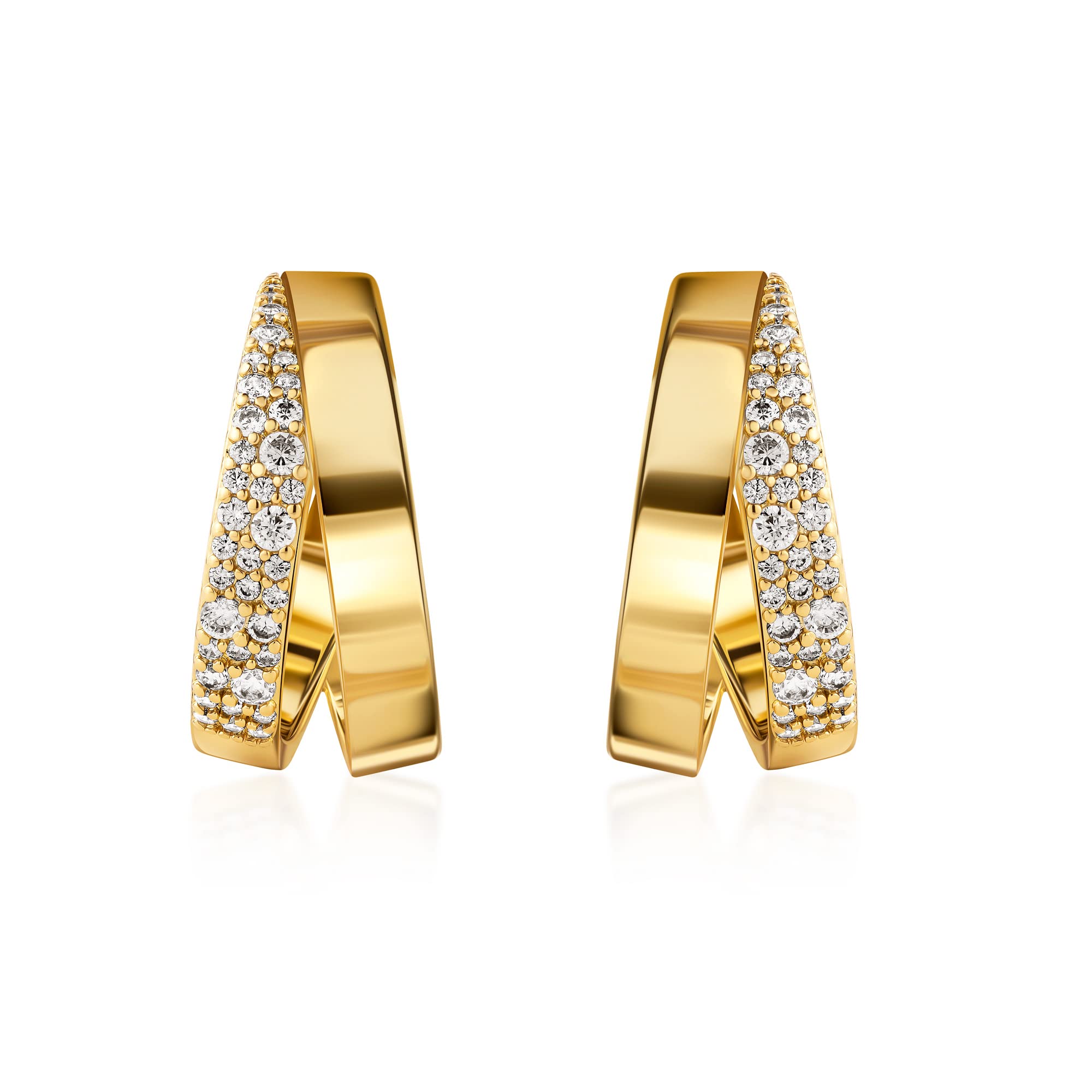 18K Gold Plated Double Hoop Earrings