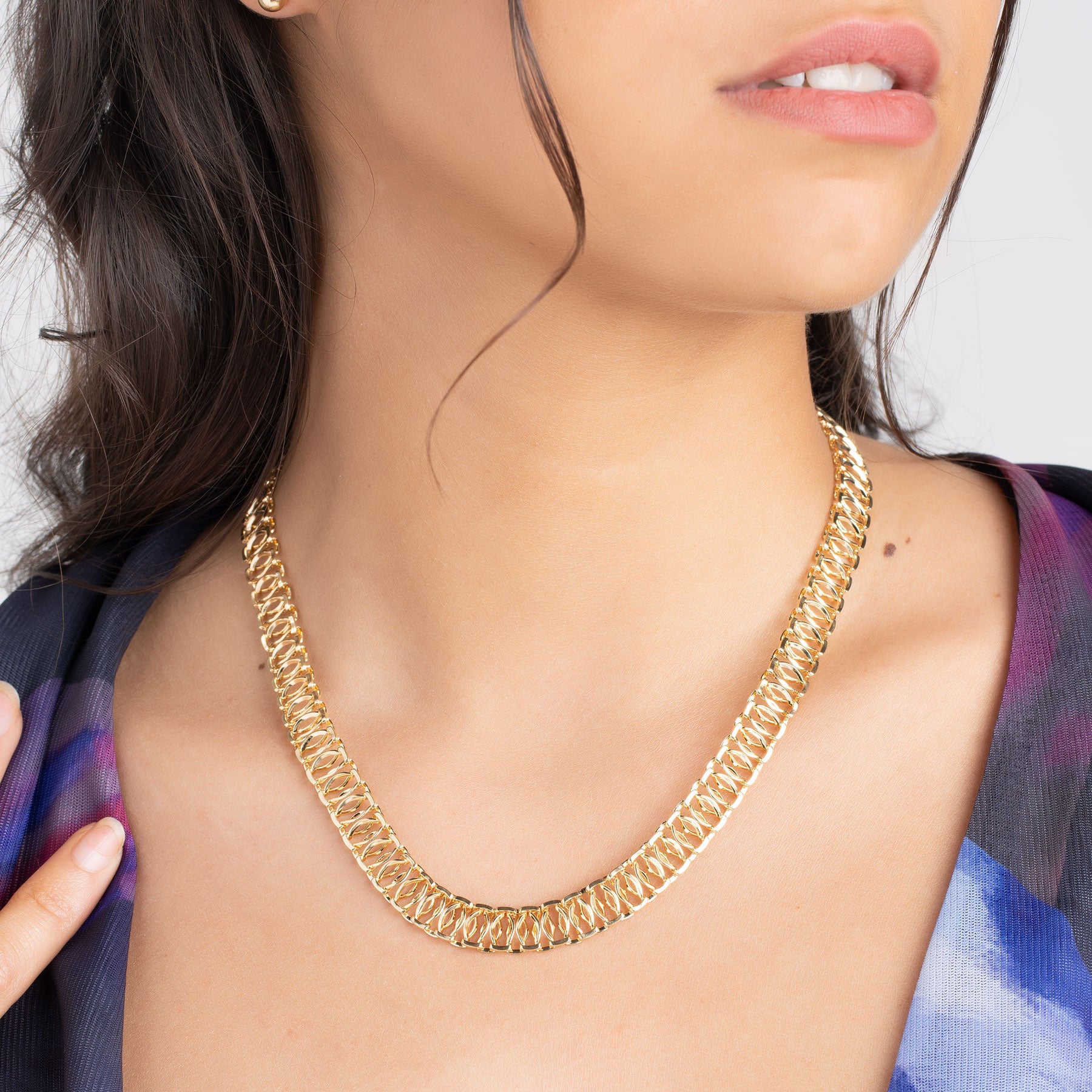 18K Gold Plated Mesh Necklace