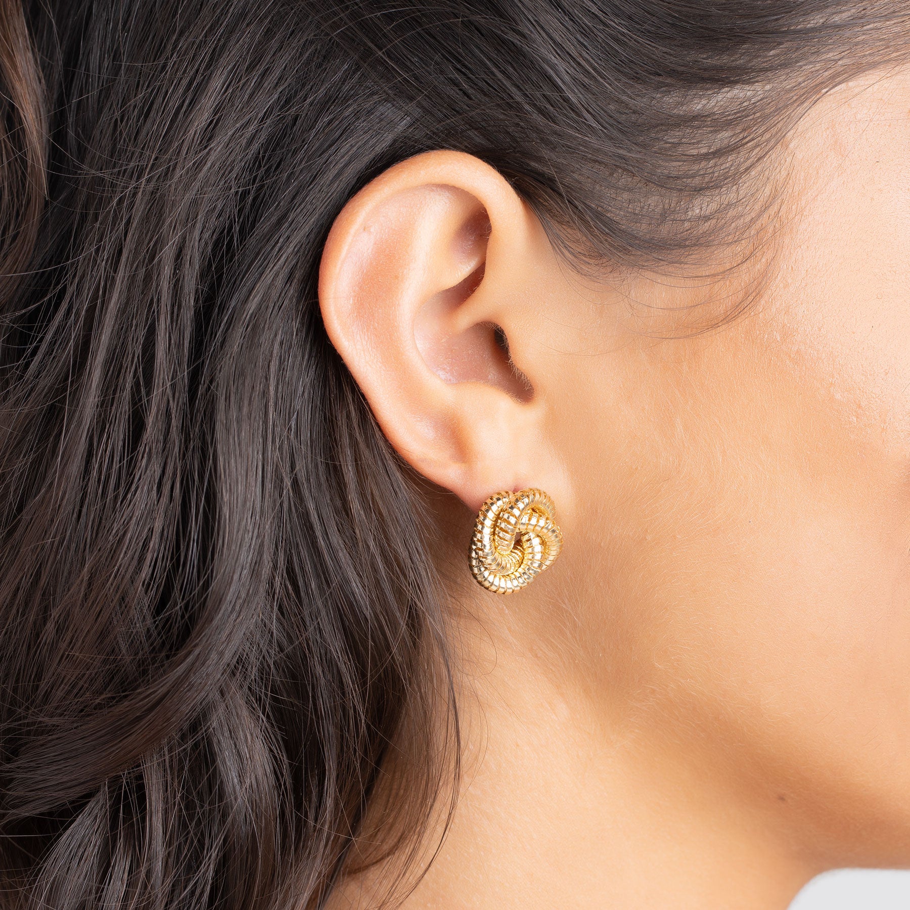 18K Gold Plated Twisted Knot Earrings