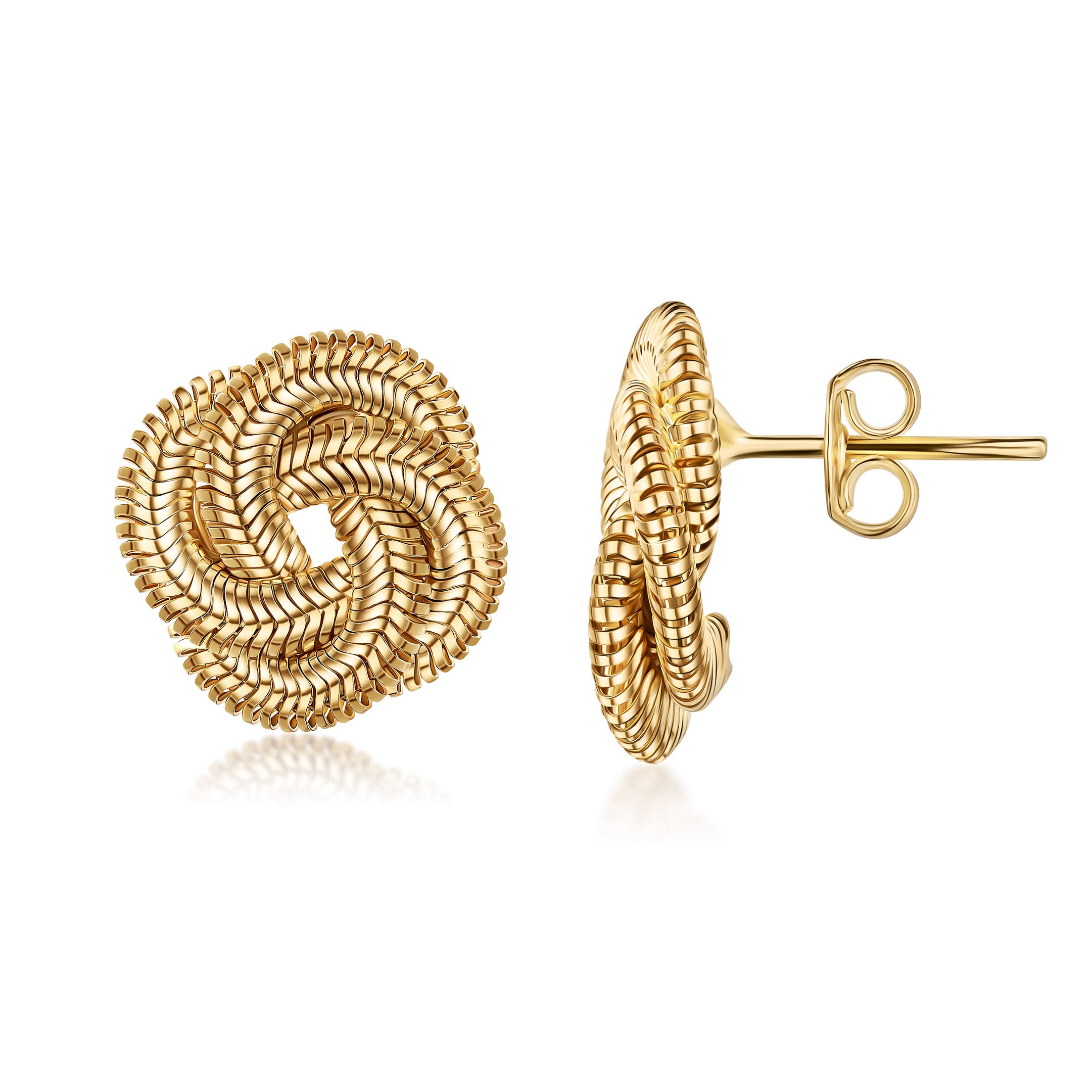 18K Gold Plated Twisted Knot Earrings