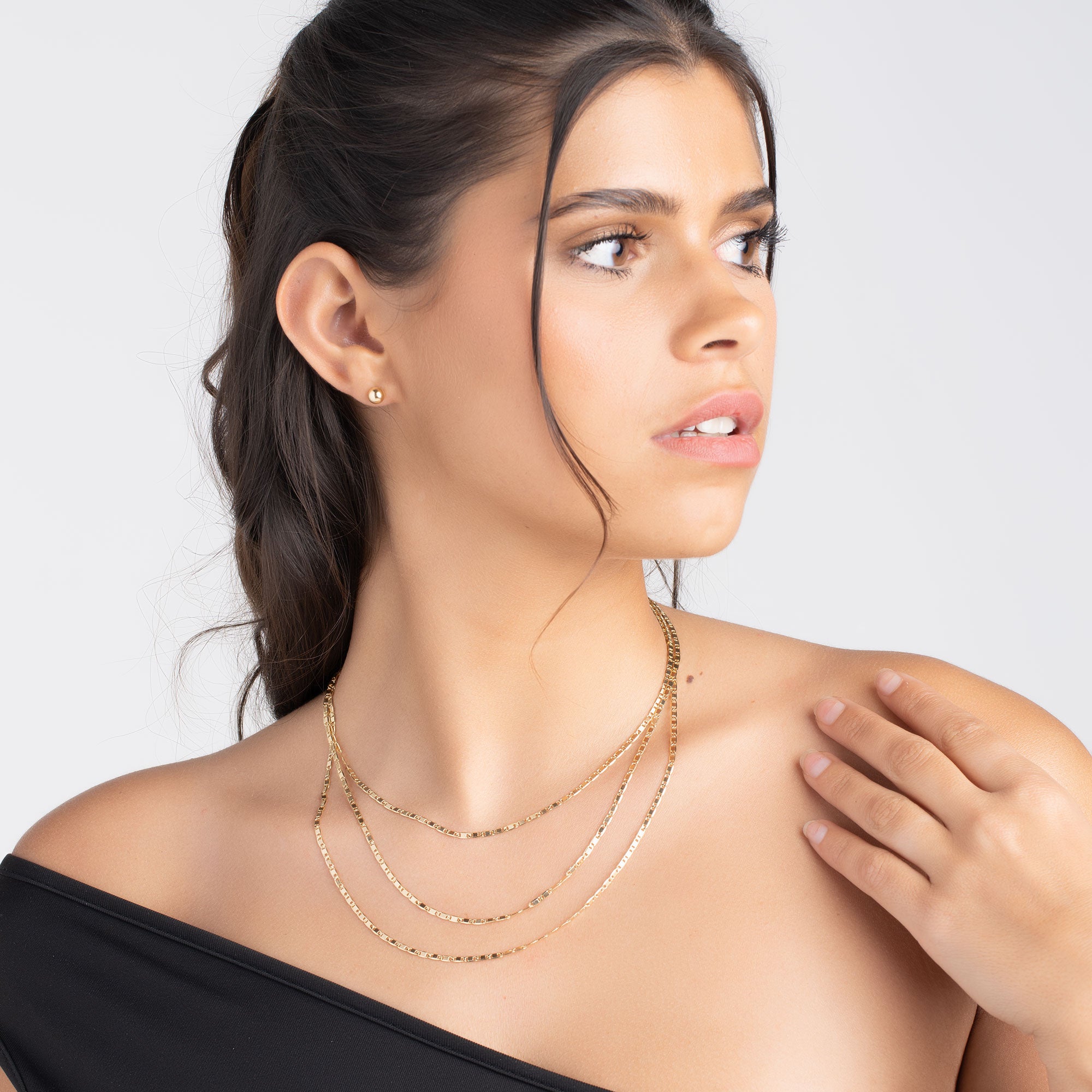 18K Gold Plated Mariner Layered Necklace, 16-20 inches, with a 2 inch extension