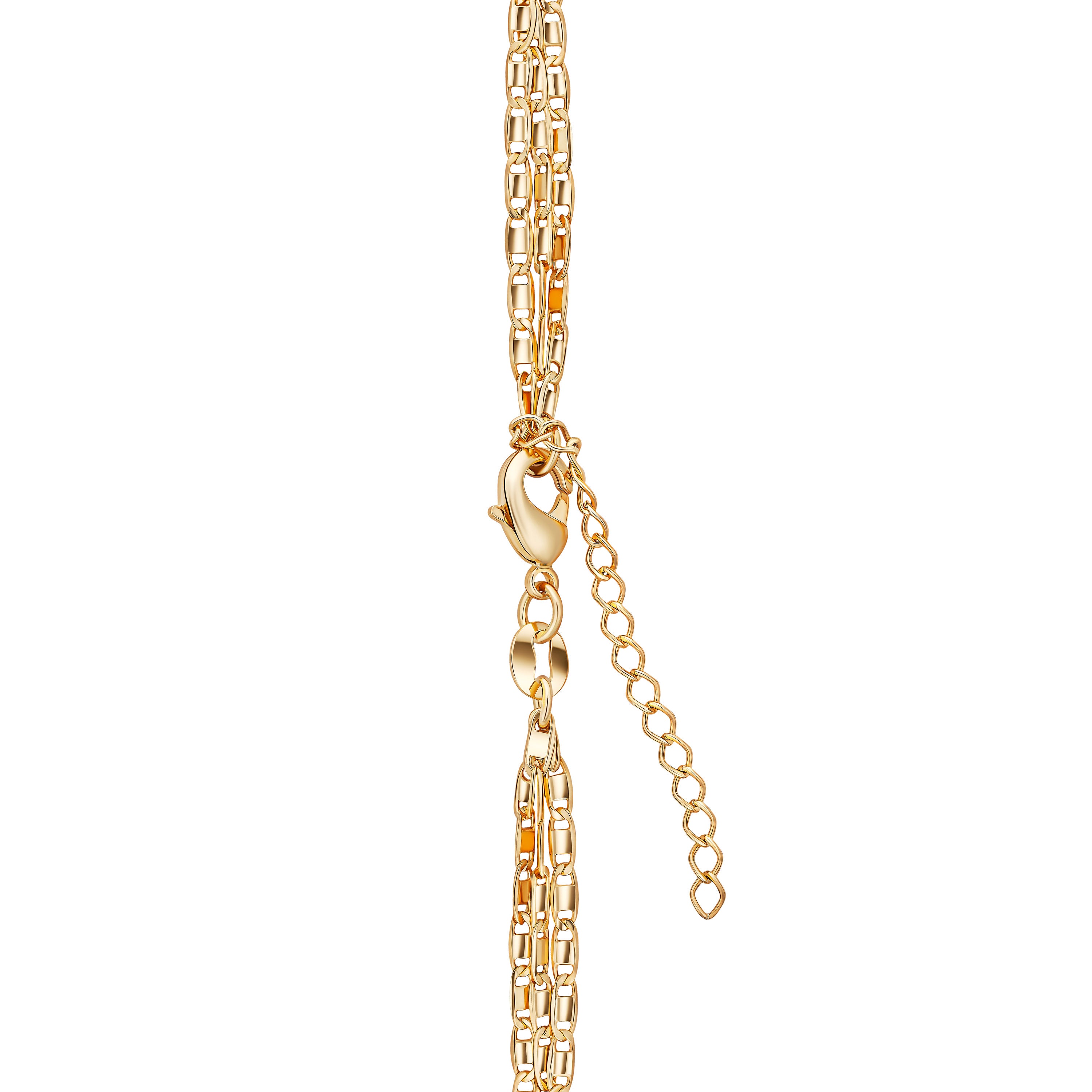 18K Gold Plated Mariner Layered Necklace, 16-20 inches, with a 2 inch extension