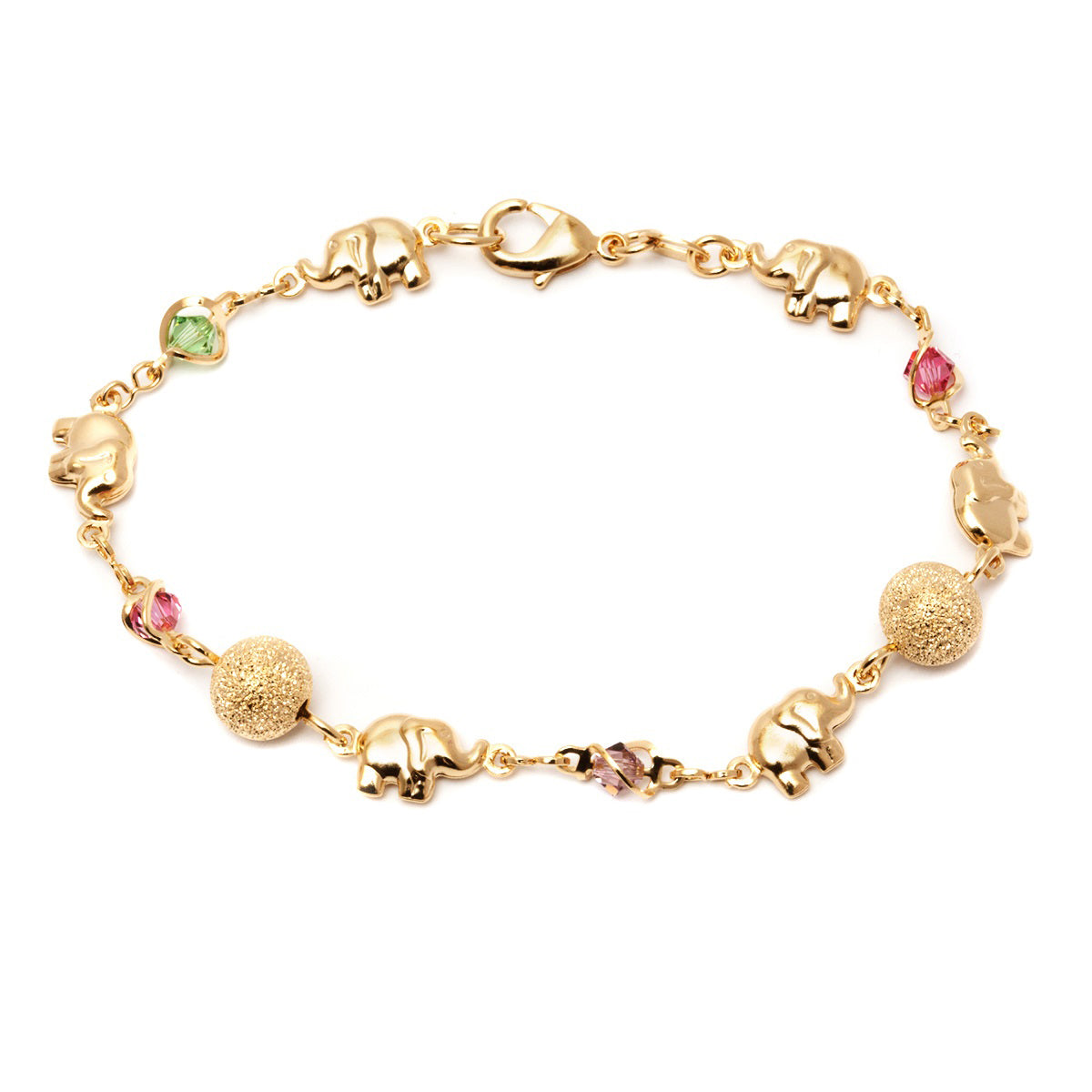 18K Gold Plated Lucky Elephant Charm Anklet