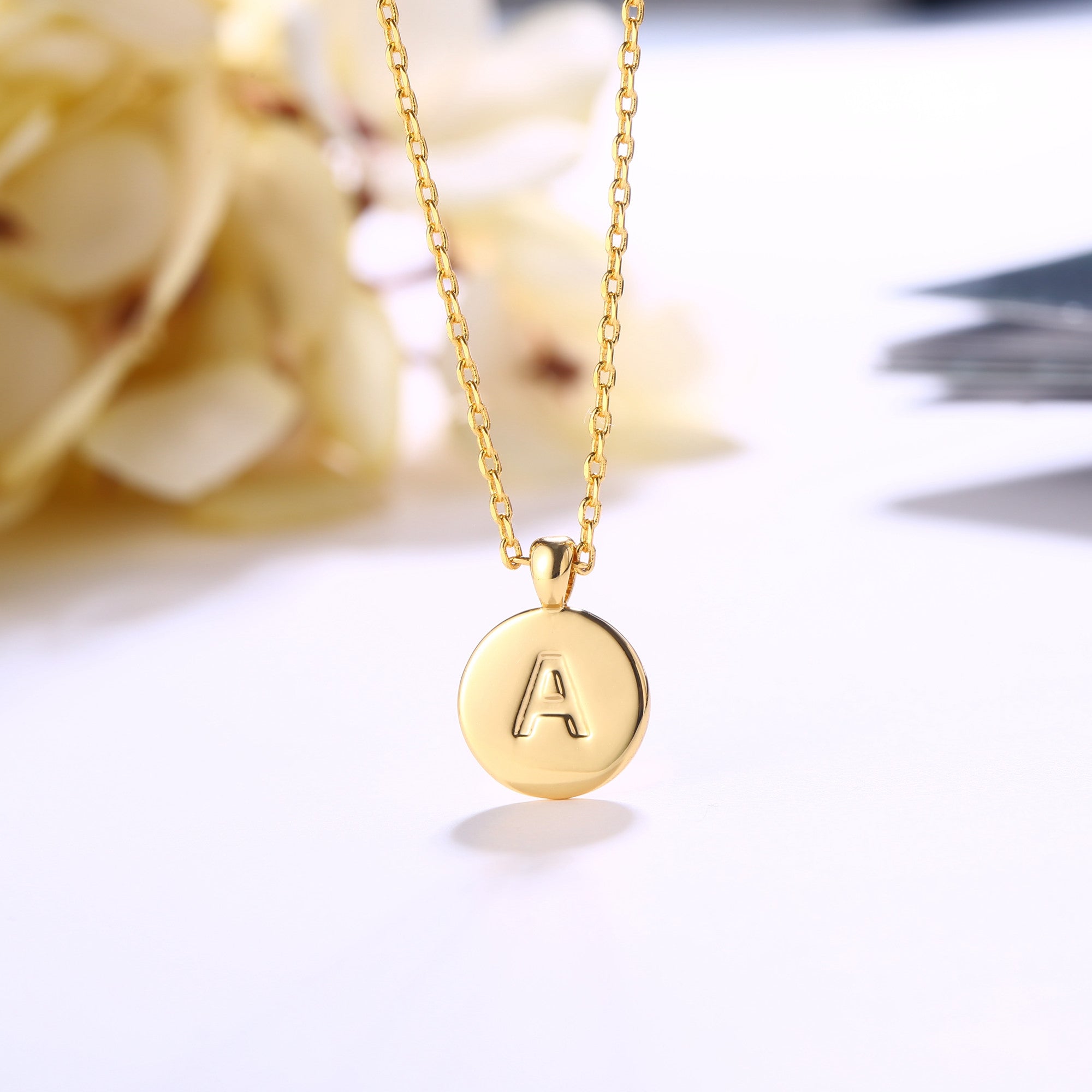 Gold plated outlet monogram necklace