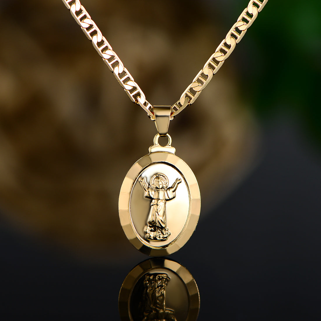 18K Gold Plated Baby Jesus Pendant Necklace