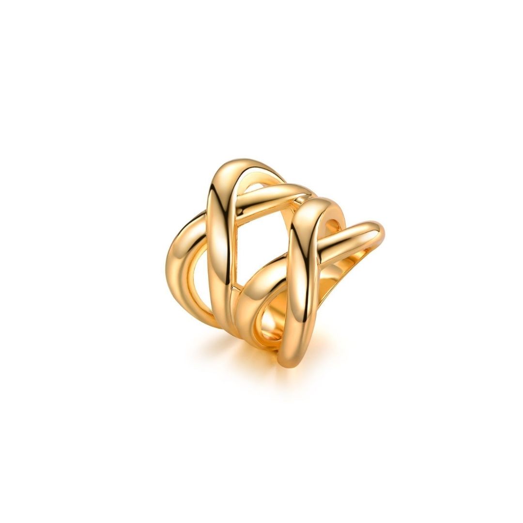 18K Gold Plated Double Row Infinity Ring