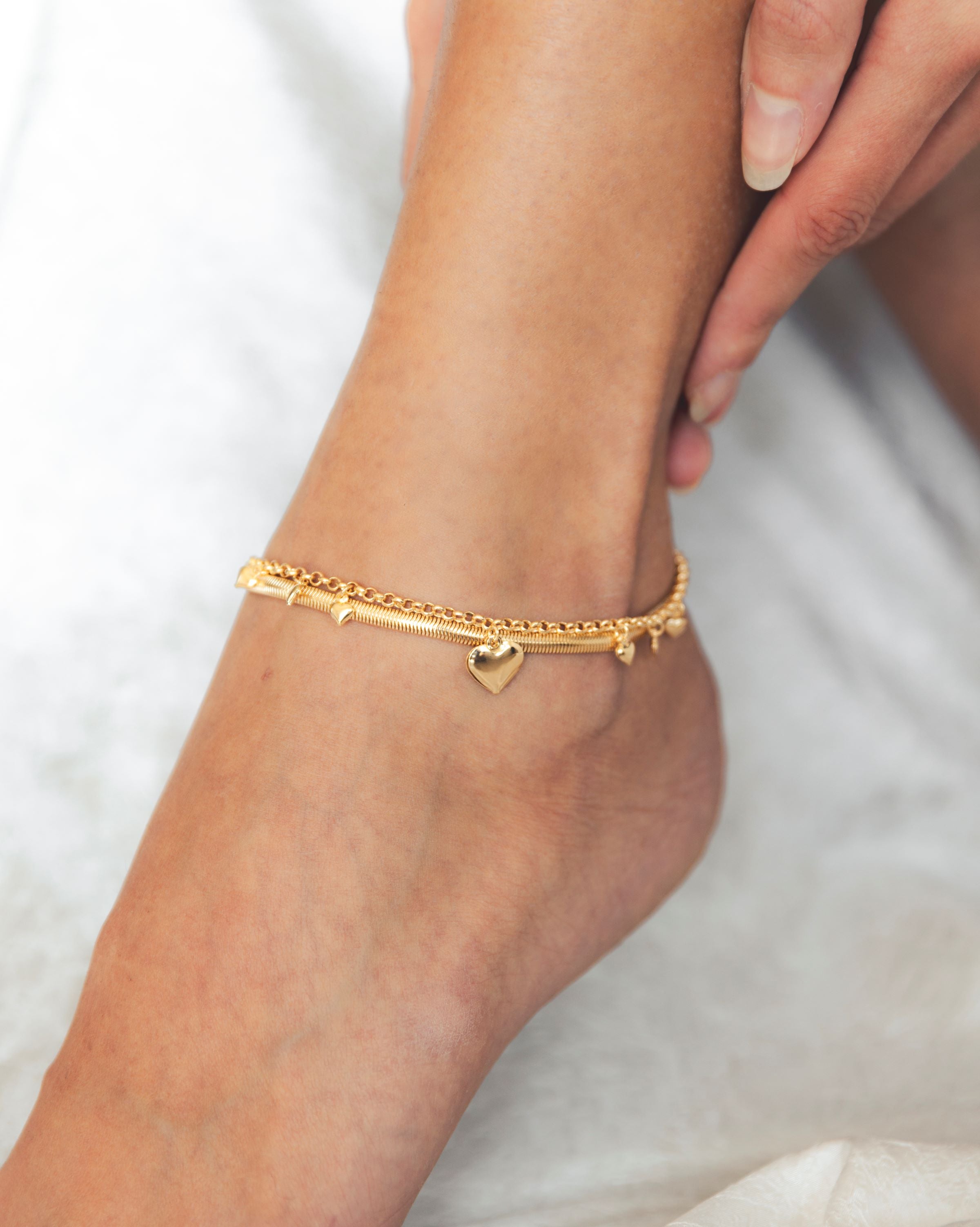 Gold charm on sale anklet