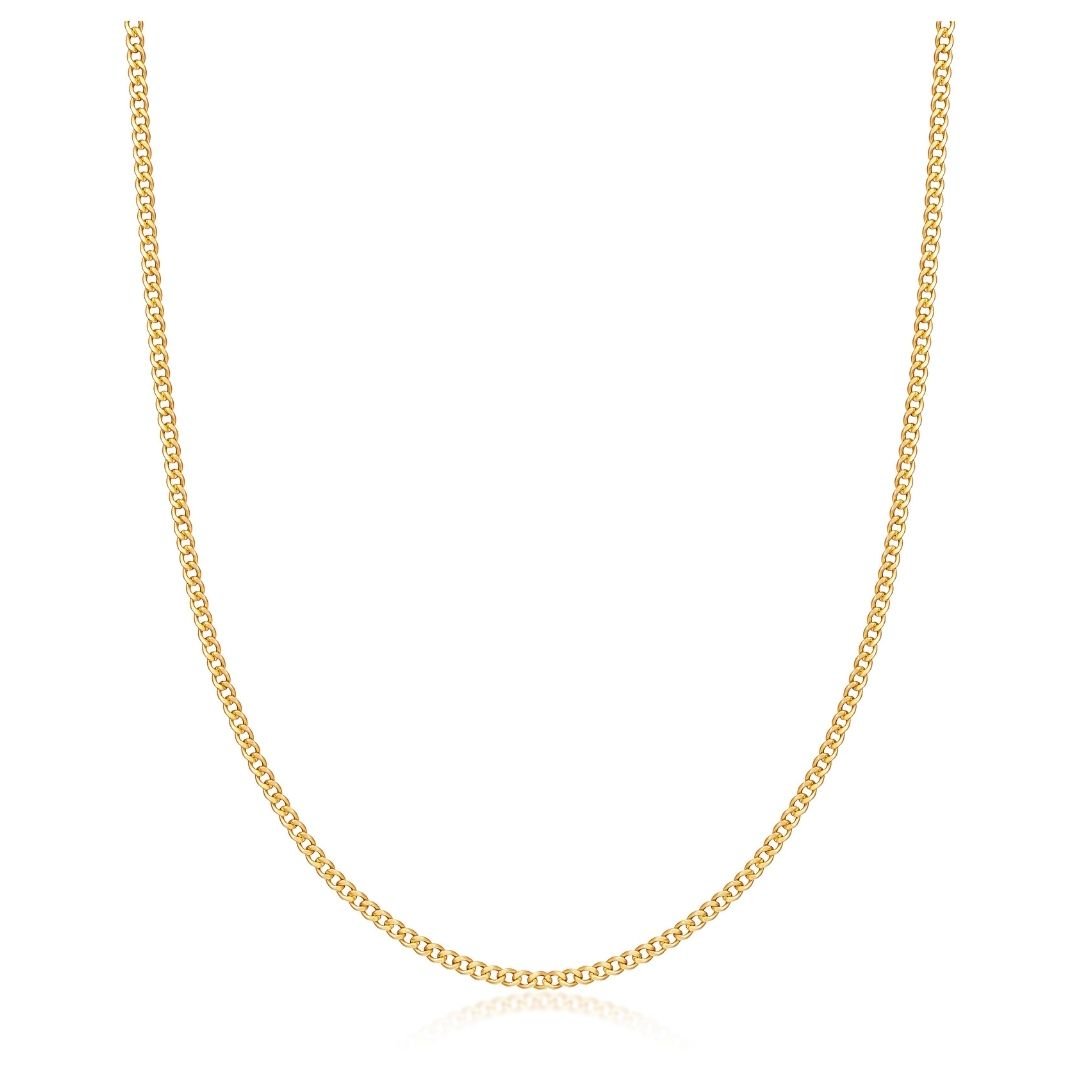 18K Gold Plated 2mm Cuban Link Necklace