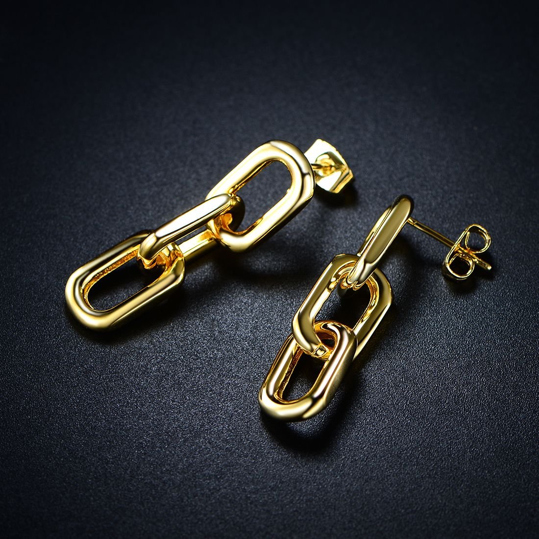 18K Gold Plated Chained Earrings