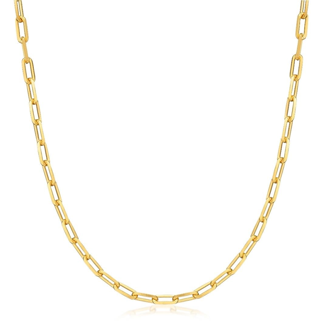 18K Gold Plated Paperclip link Chain Necklace