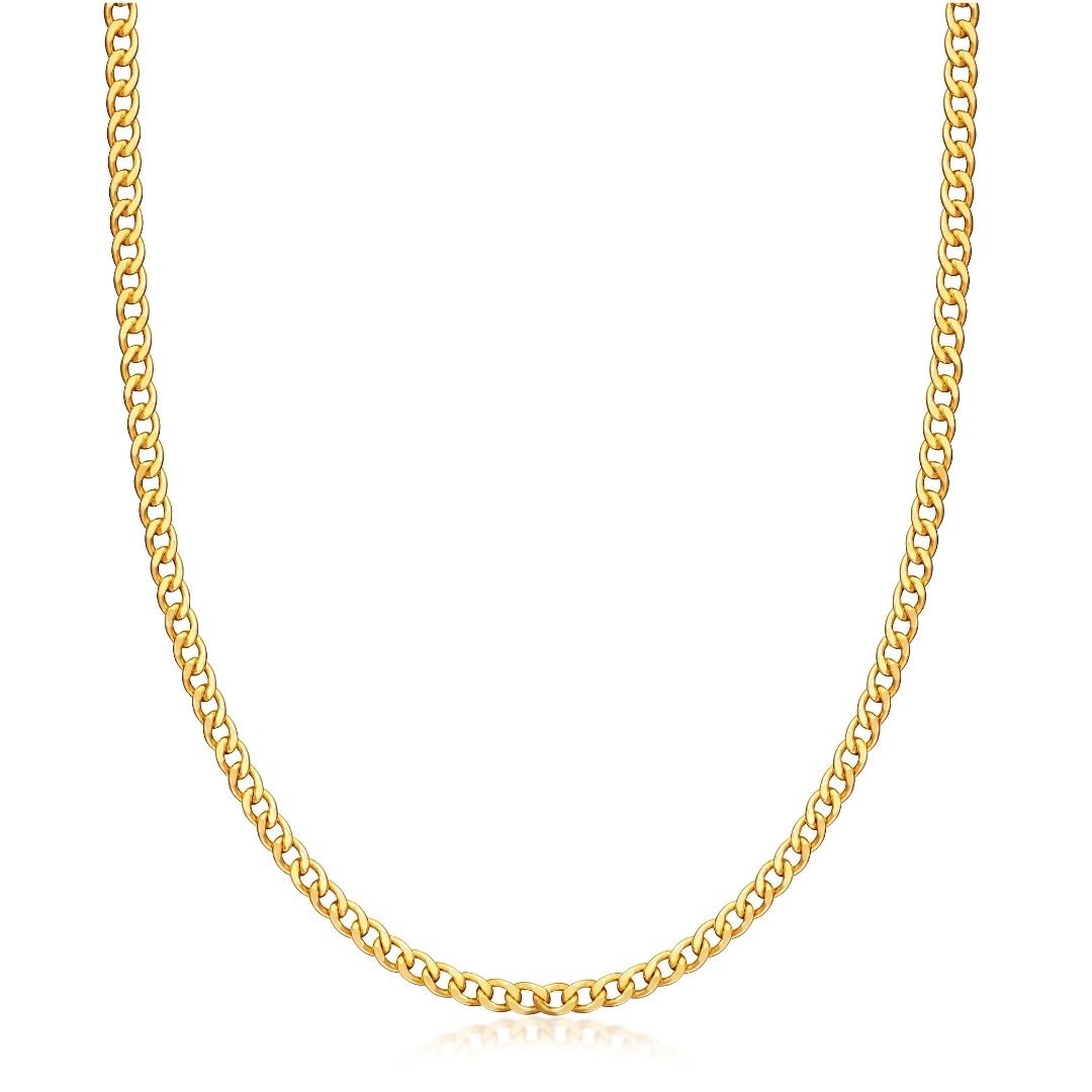 18K Gold Plated 4mm Cuban Link Necklace