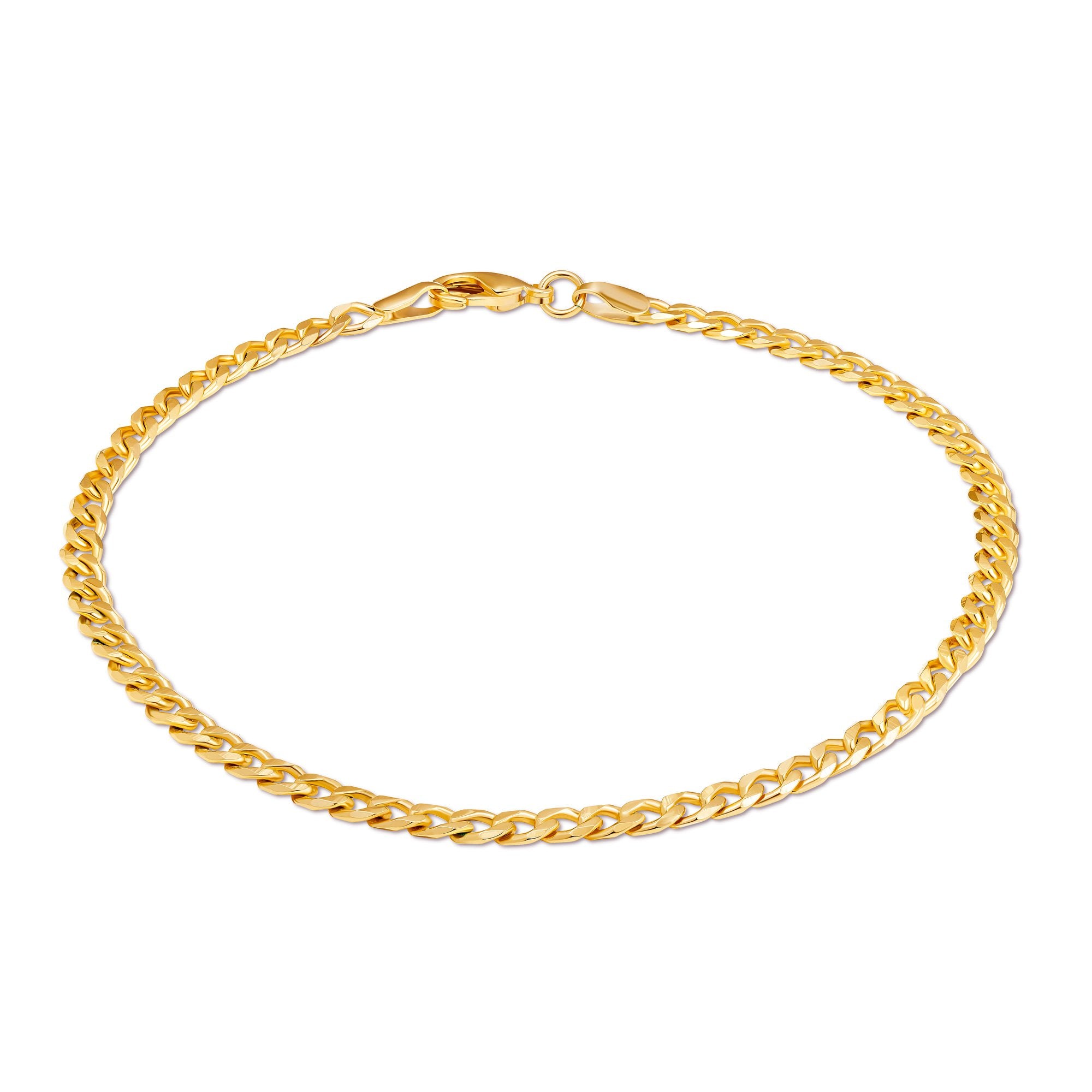 18K Gold Plated 4mm Cuban Link Anklet