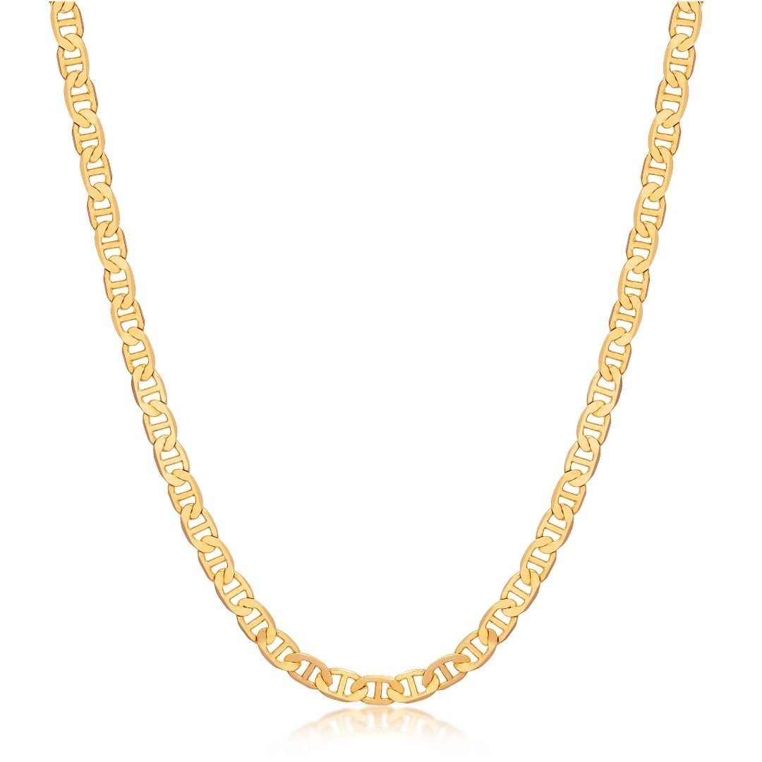 18K Gold Plated 5mm Flat Mariner Necklace