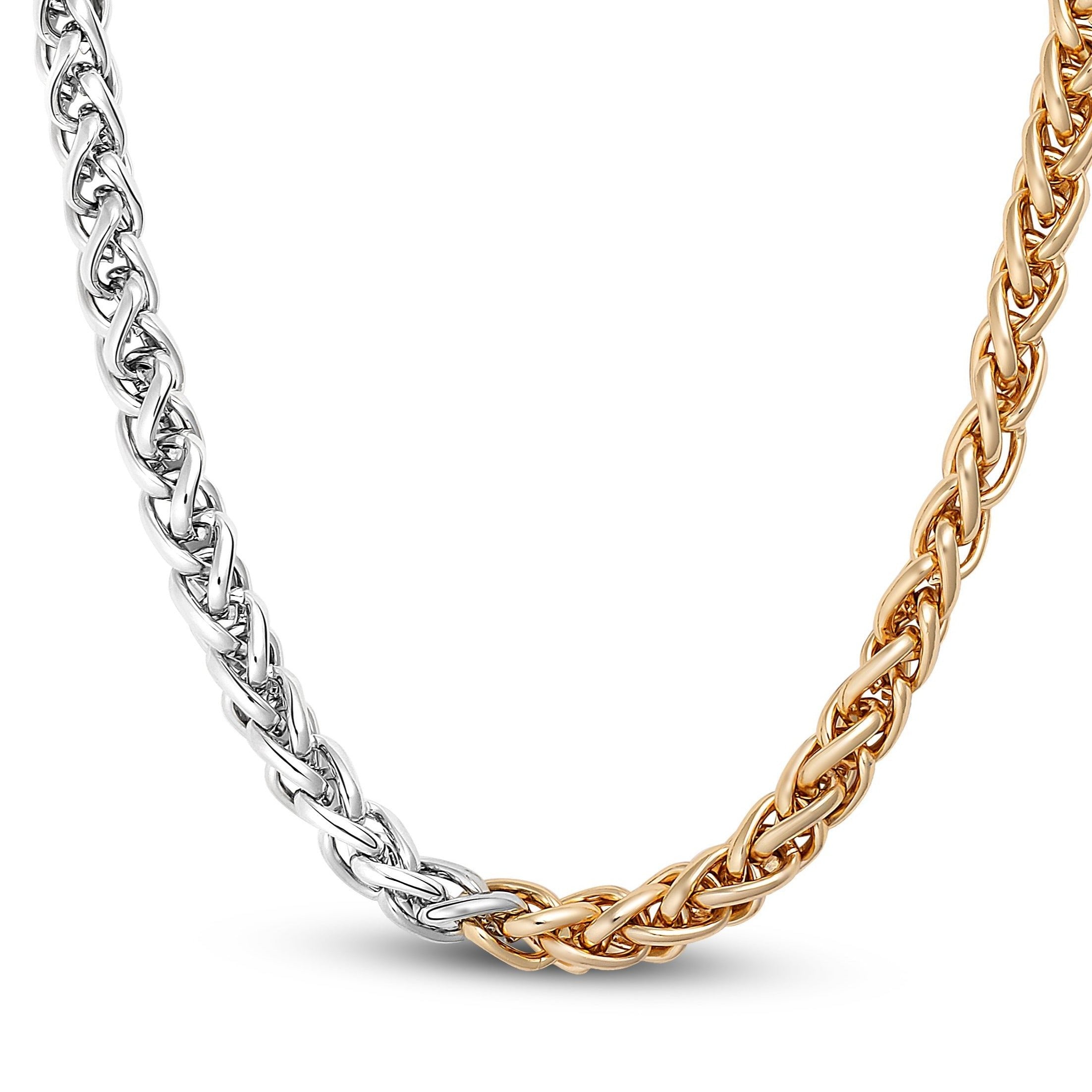 18K Gold Plated Two-Tone Franco Chain Necklace