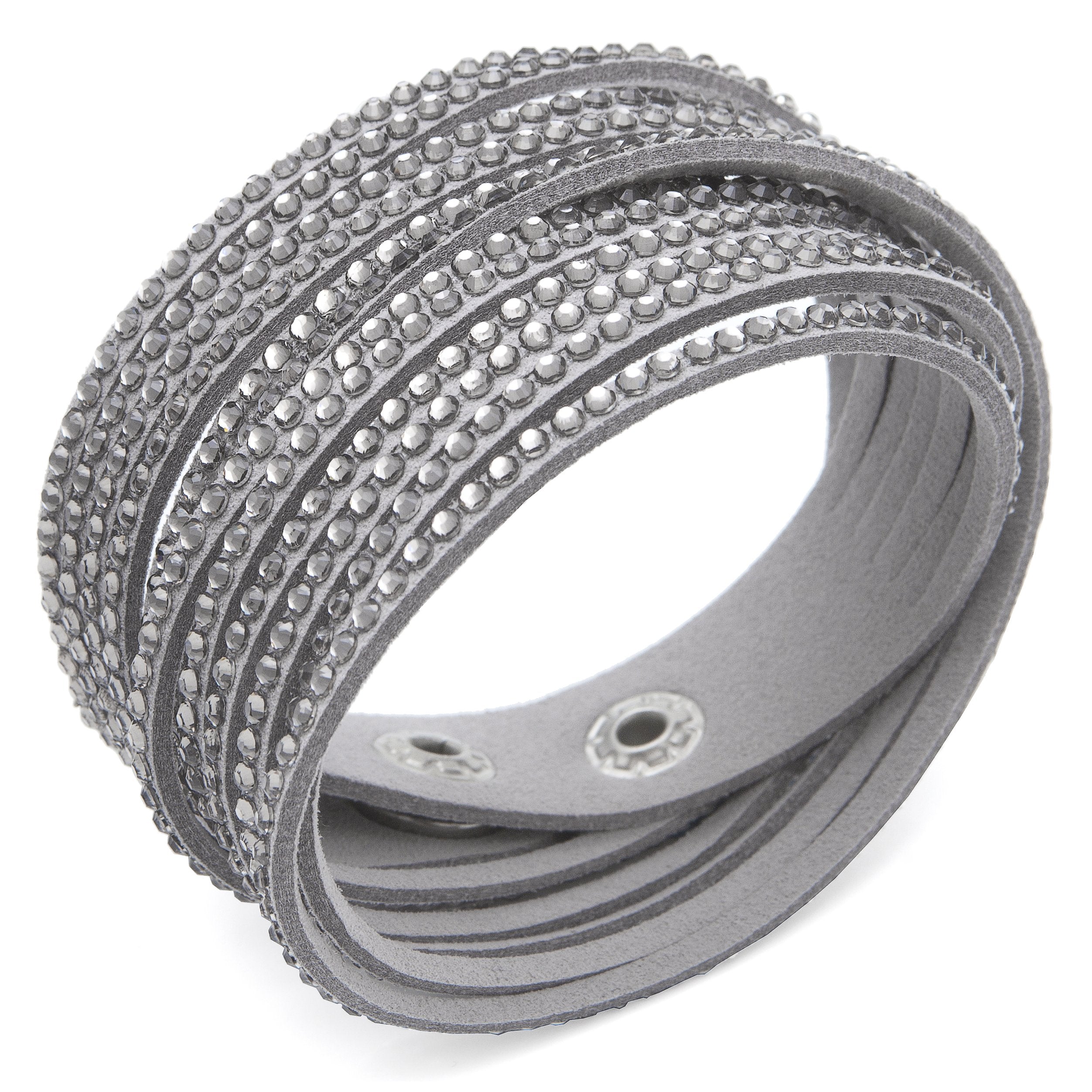 Austrian Crystalized Leather Wrap Bracelet