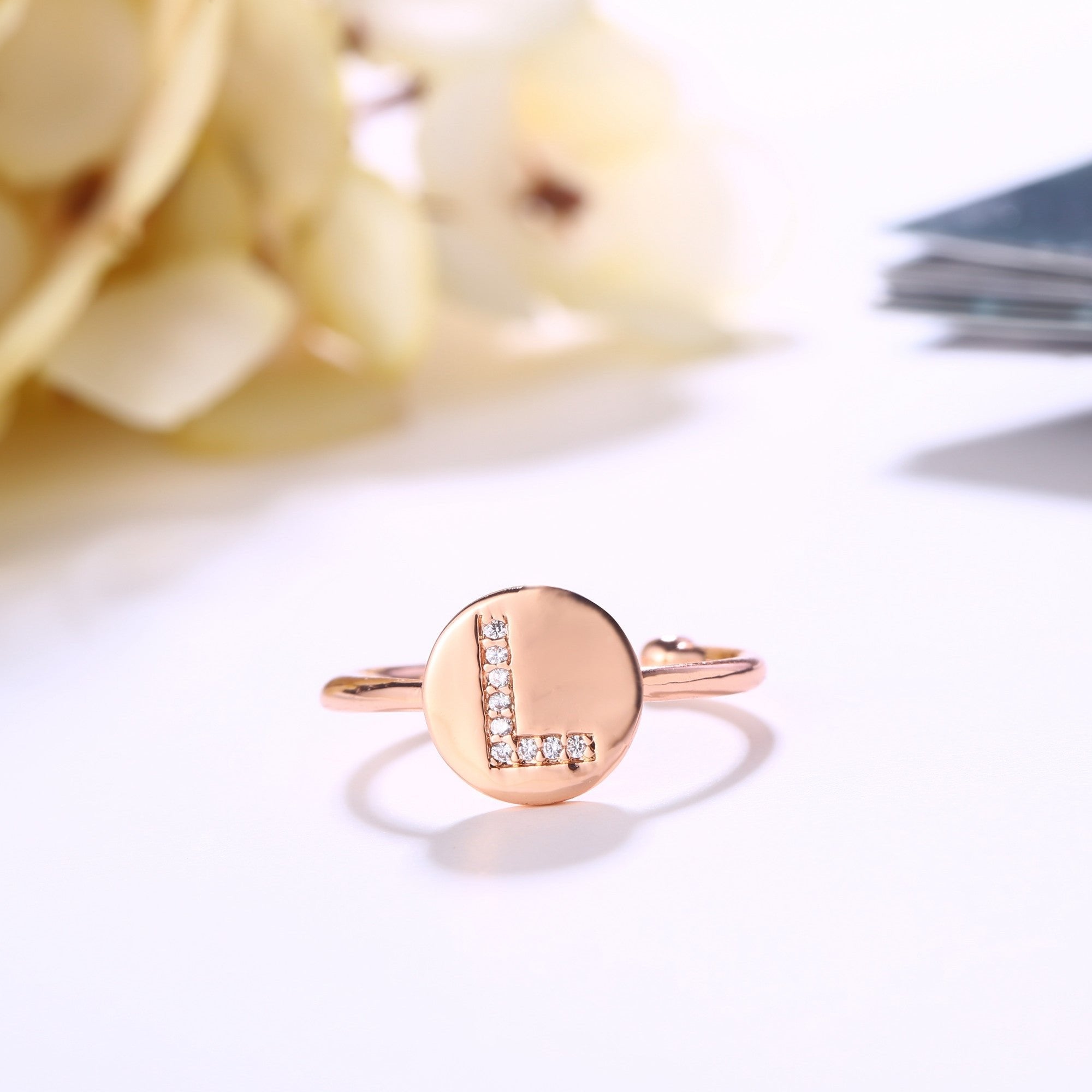 Ring Letter Jewelry | Gold Alphabet Letter Ring | Gold Ring Letter P -  Hollow A-z Gold - Aliexpress