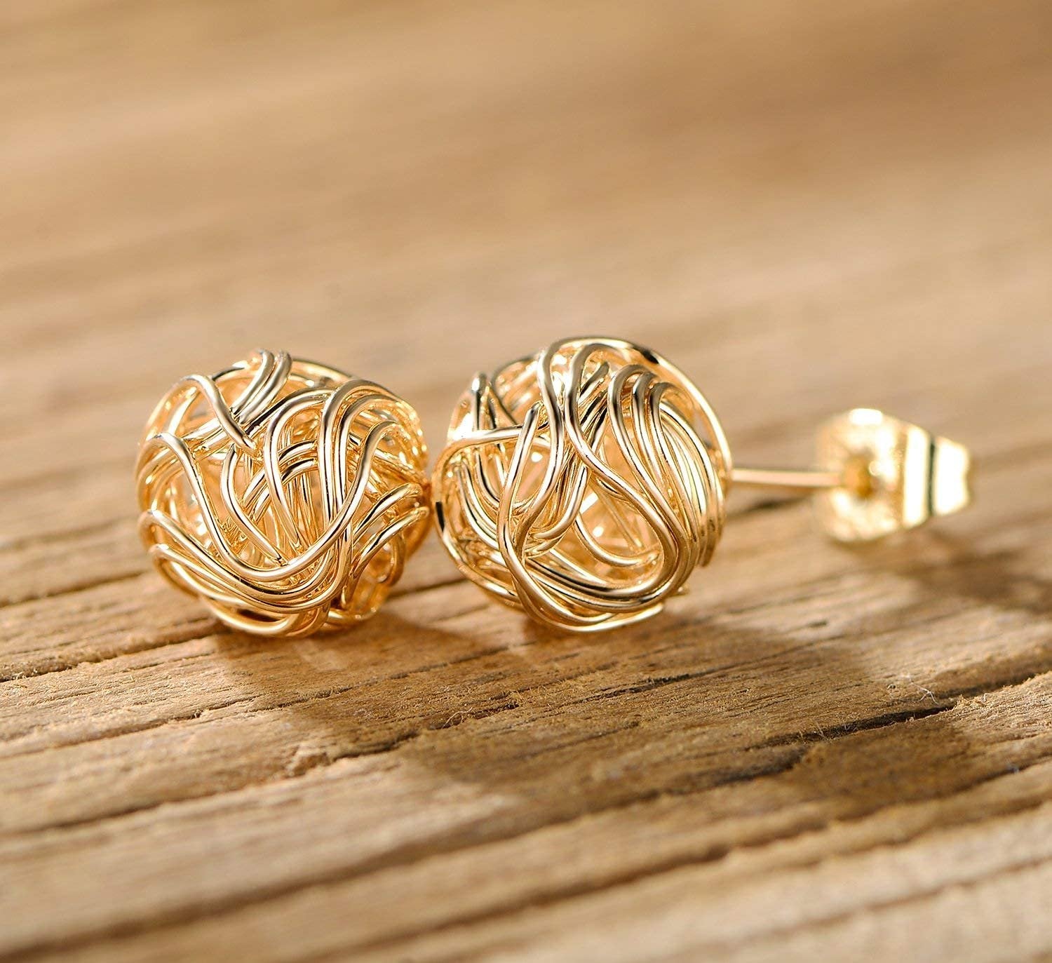 18K Gold Plated Love Knot Stud Earrings