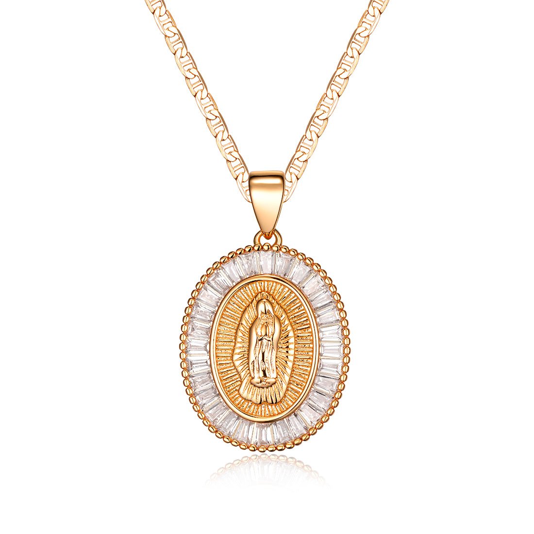 18K Gold Plated Mother Mary Necklace