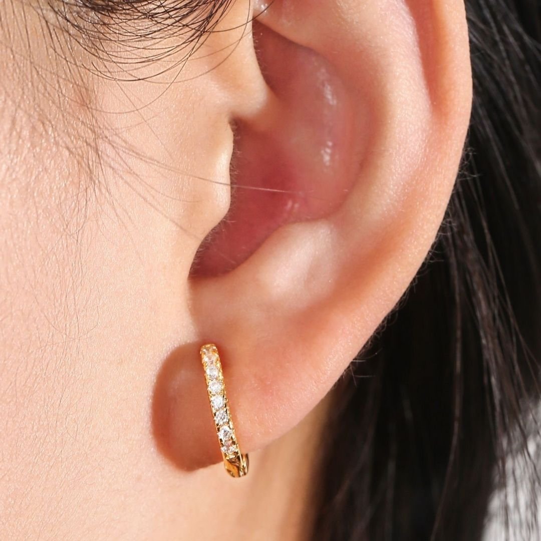 18K Gold Plated Slim Huggie Earrings