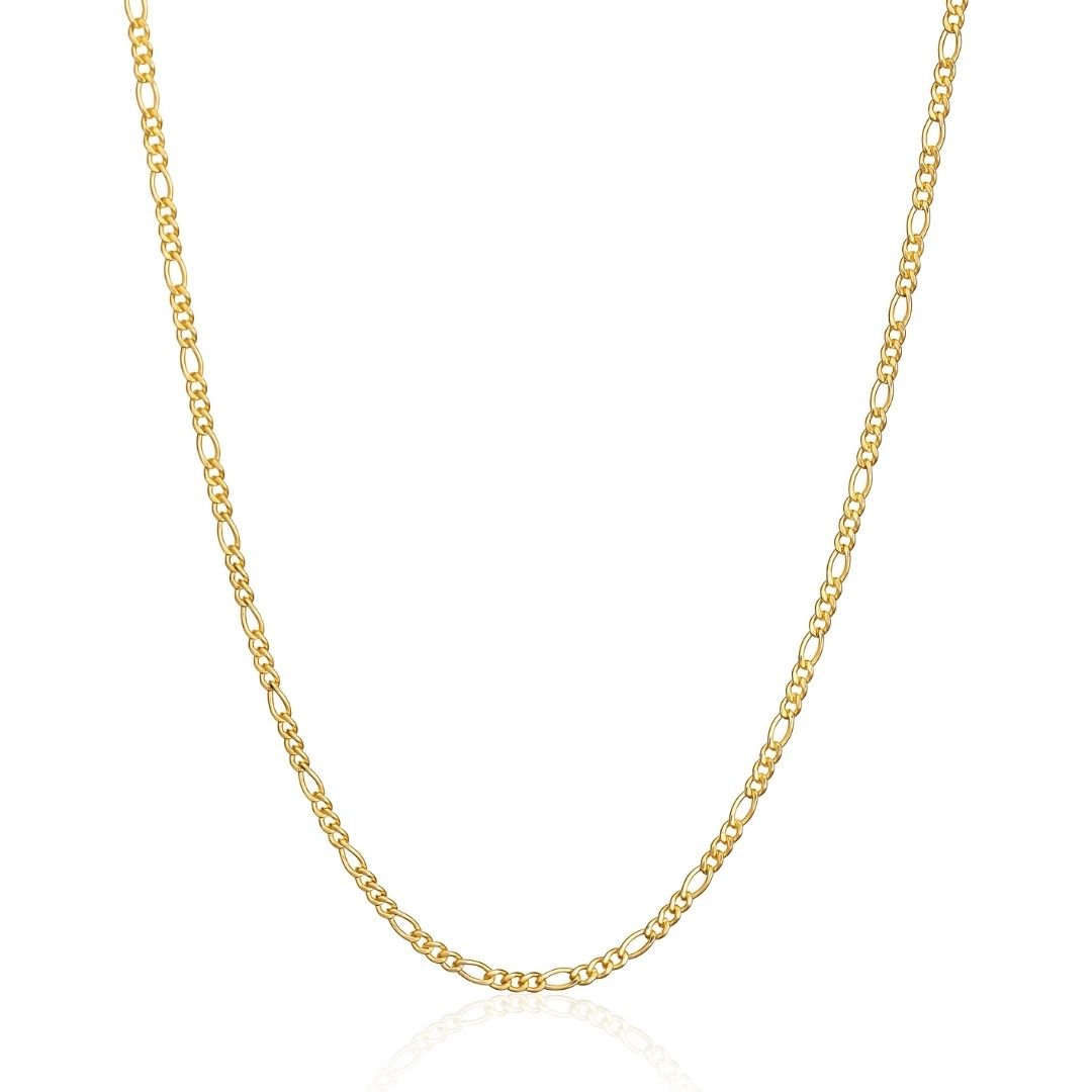 18K Gold Plated 2.5mm Figaro Chain Necklace