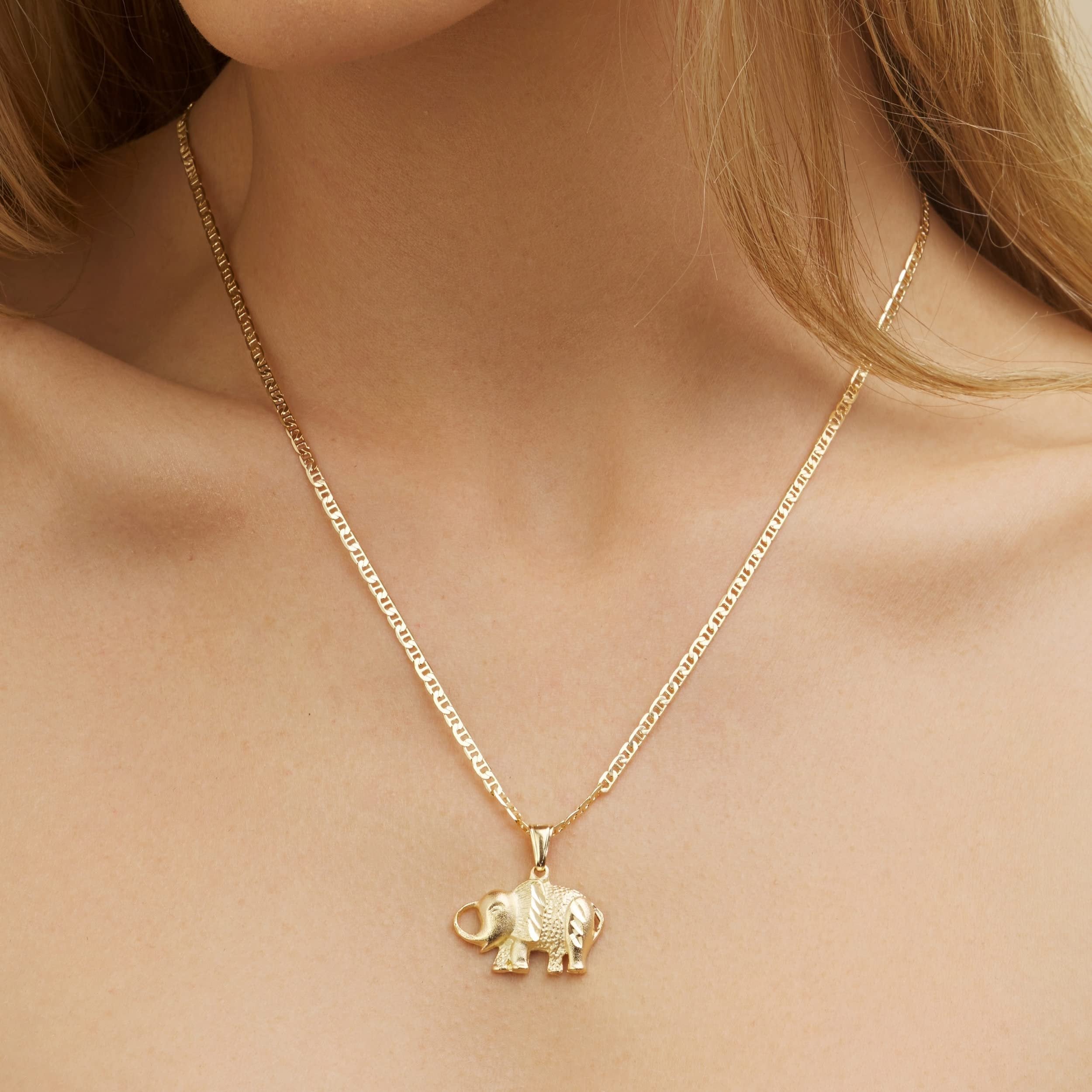 18K Gold Plated Lucky Elephant Pendant Necklace