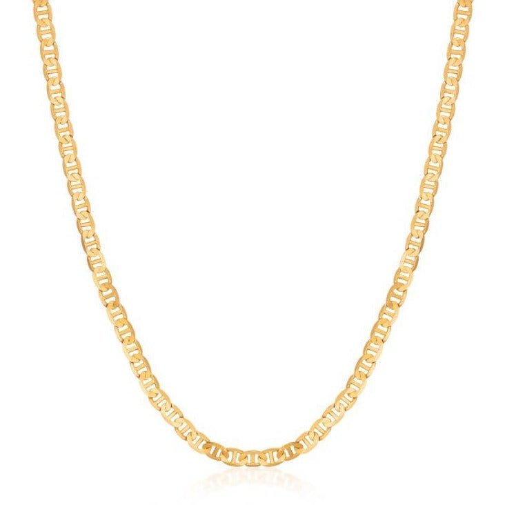 18K Gold Plated 4.5mm Flat Mariner Necklace